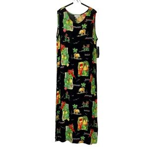 STATEMENT by New Frontier Vintage Crepe Rayon Floral Shift Dress Sz 14